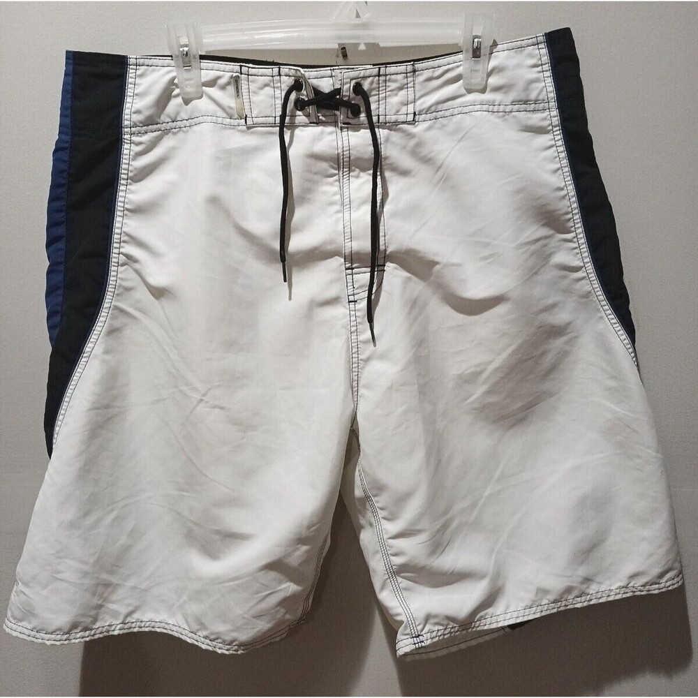 O'Neil Mens Board Shorts Swim Trunks With Wax Comb White Blue Black XLarge